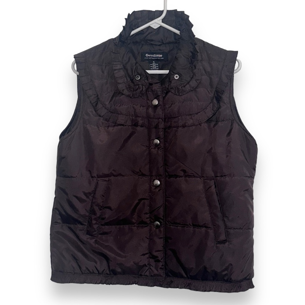 Coffee Shop Brown Puffer Vest